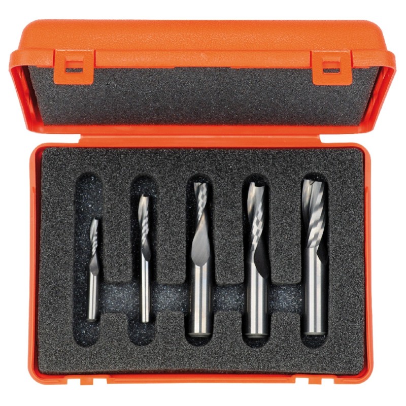 5 osaline spiraalfreeside komplekt, üles.v D-4,76-6,35-8-9,5-12,7 mm RH