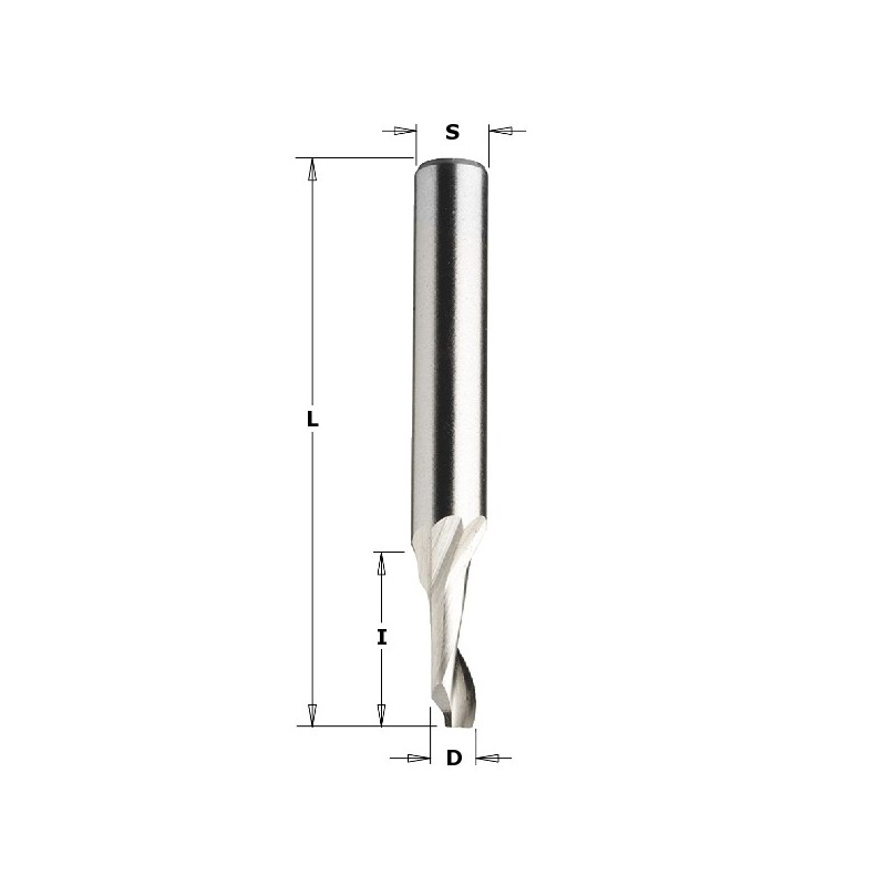 Spiraalfrees 5% CO HSS, üles.v ALU Z1 D-5x40x100 S-8 RH