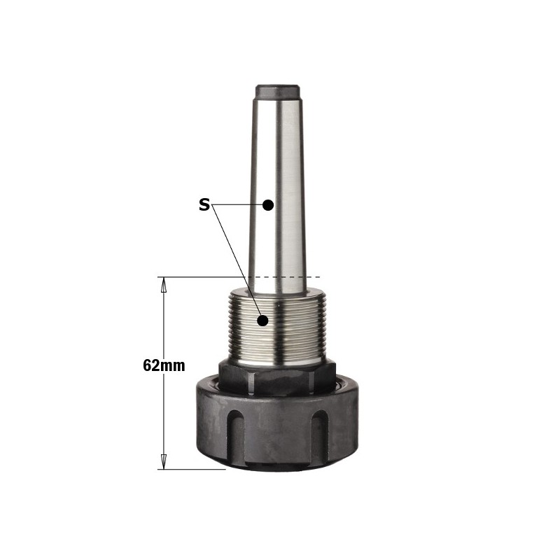 MK2 võll tsangile ER32 S-MK2-M30x1.5 LH