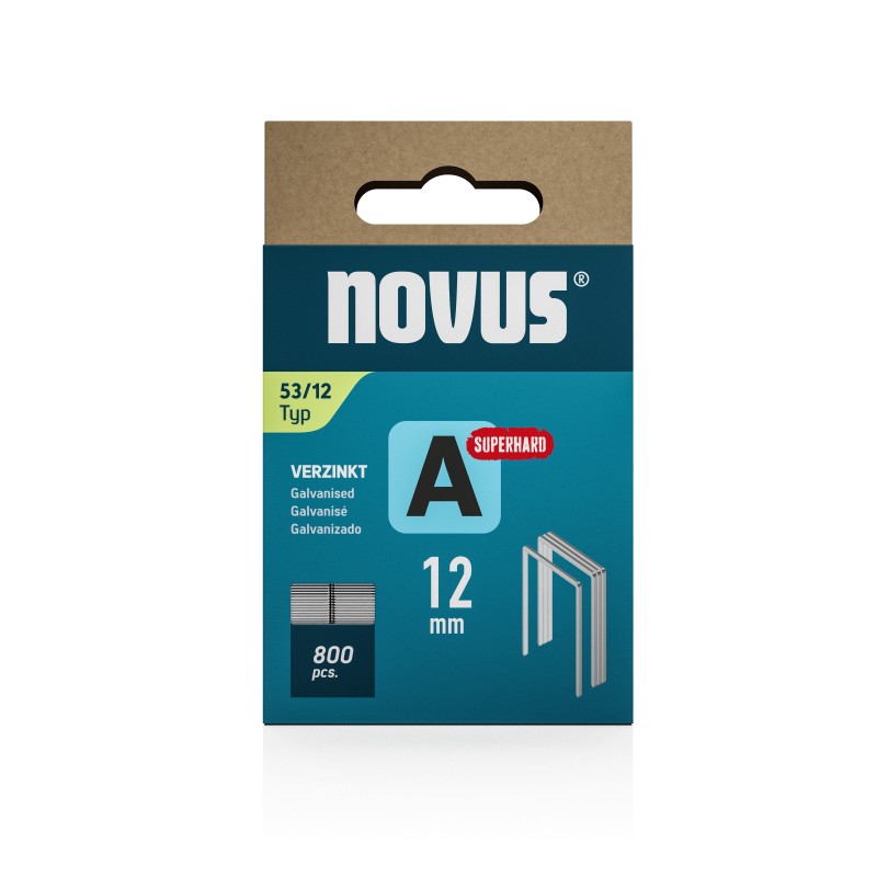 Novus kabės A53, 14 mm, 800 vnt | Cinkuotos