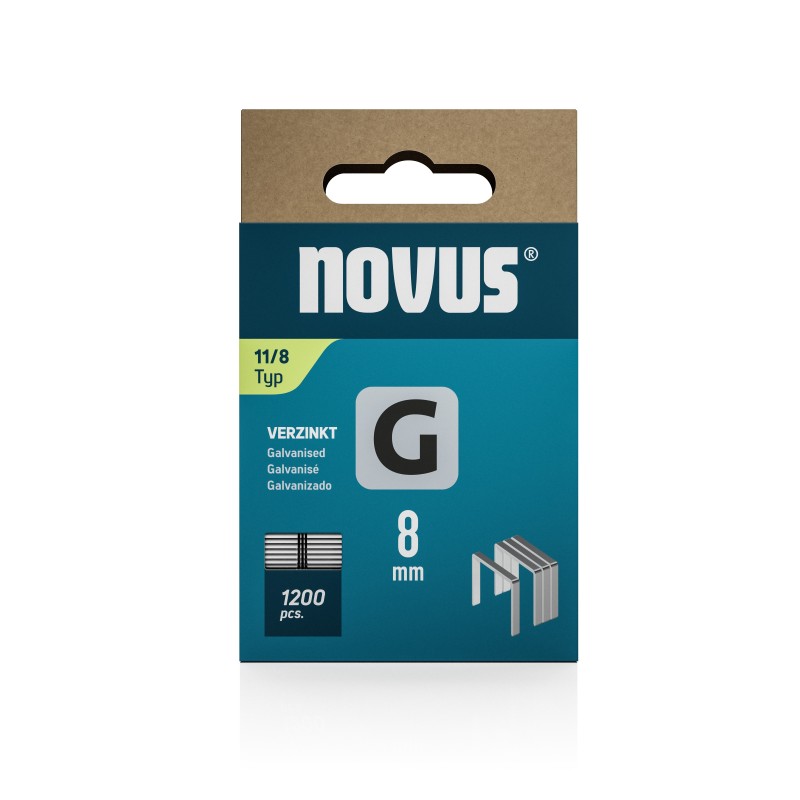 Novus Staples G11, 8 mm, 1200 pcs | Galvanized