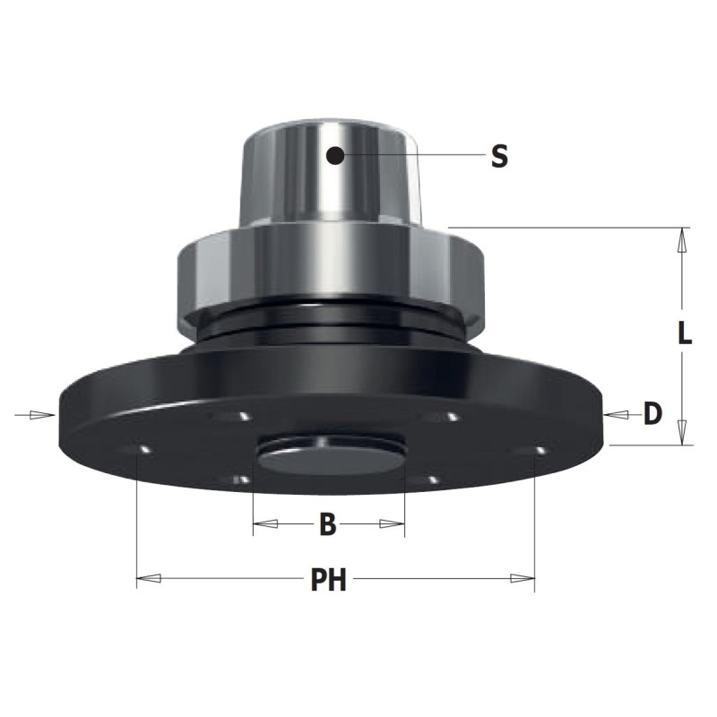 Pjūklo ašmenų ašis W- HSK-63F kotas F-30x2.5mm D2-110mm
