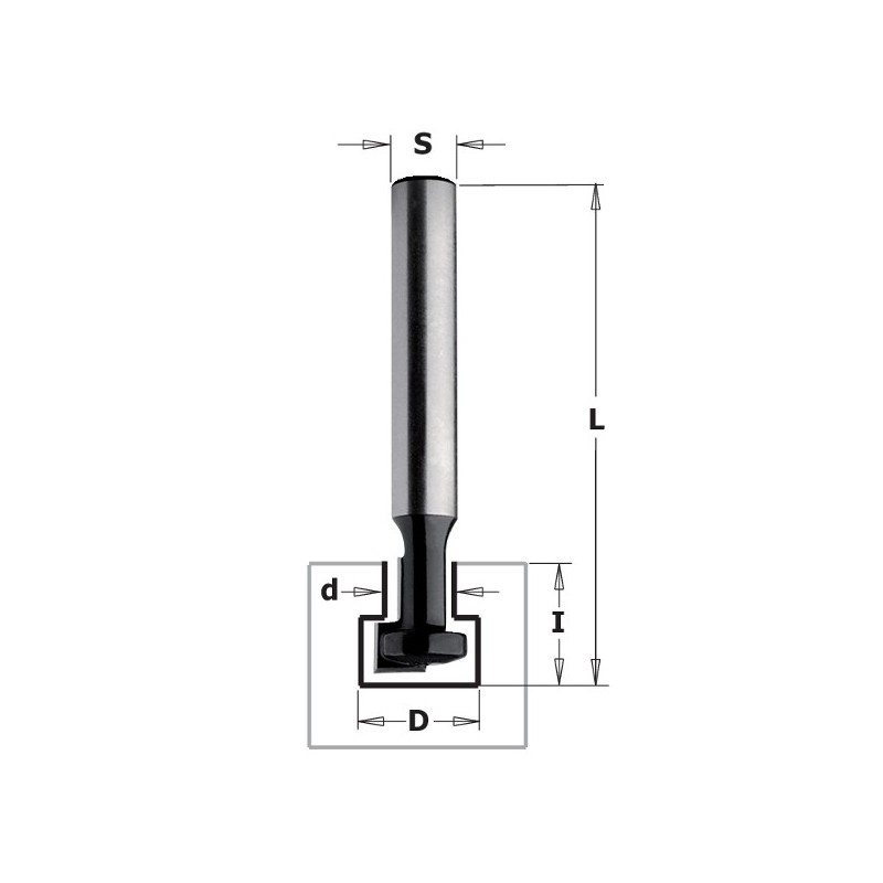 KEYHOLE BIT HW Z1 S-8 D-4.76x6.35-9.5x4.76 L-48 RH