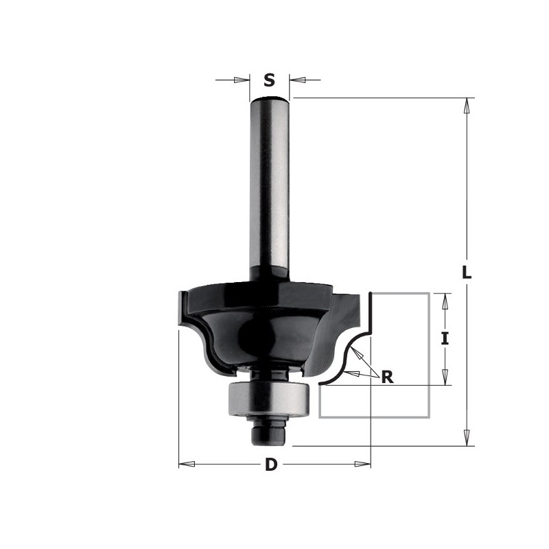 PLUNGE OGEE BIT W-BRNG HW Z2 S-8 D-28.6x12.7x54 R-4 RH