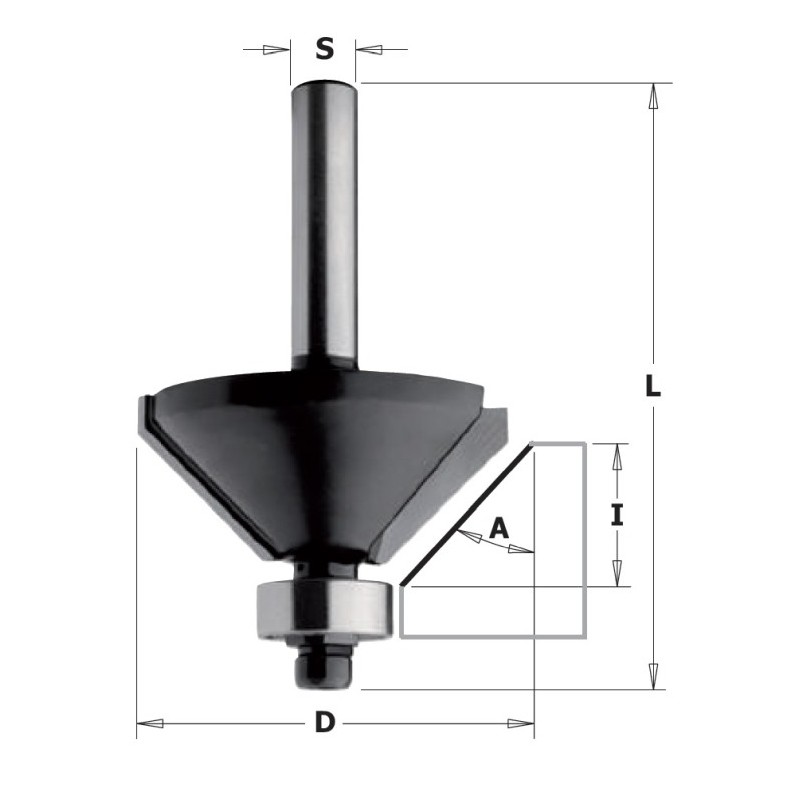 HW CHAMFER BIT W-BRNG Z2 S-8 D-35x15x56 RH