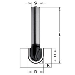 ROUND NOSE BIT HW Z2 S-8 D-6x9.5x40 R-3 RH