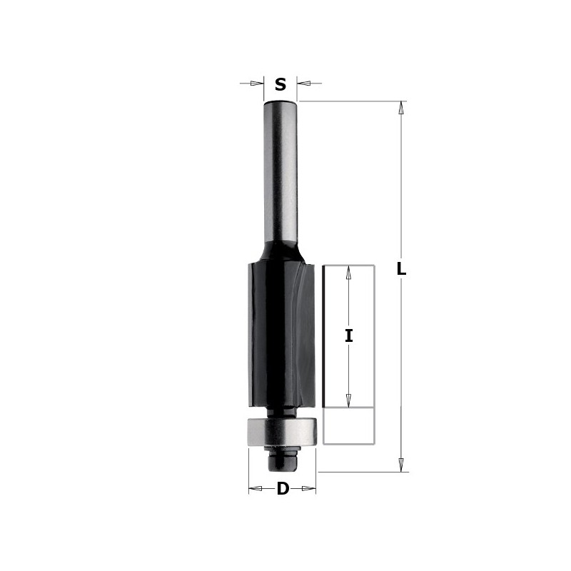 Flush trim router bits HW Z2 S-8 D-9.5x14x56 RH