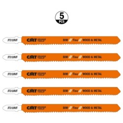 5 JIG SAW BLADES BIM 132x1.7-2.6x10-15TPI FINE WOOD-METAL