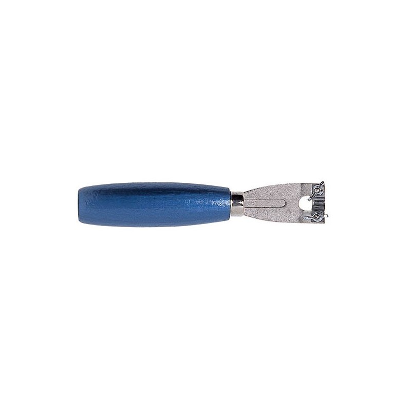 Hand tool for grooves, semi-circular, with 5 replacement blades.