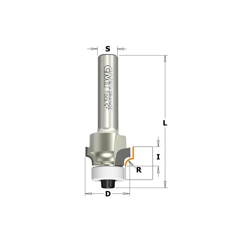 ROUNDOVER BIT W-BRNG DP S-8 D-18.7x8x53 R3 RH