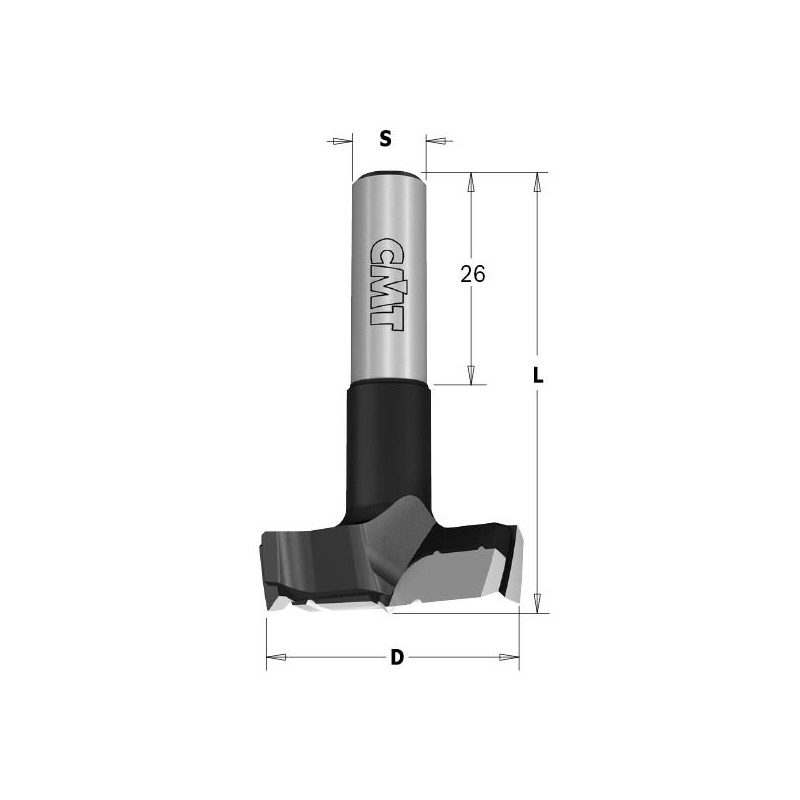 HINGE BORING BIT XTREME HW Z2+2 S-10X26 D-20X70 LH