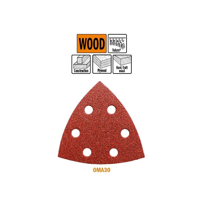 93MM ALUMINIUM-OXIDE DELTA SANDPAPER FOR WOOD, PERFORATED