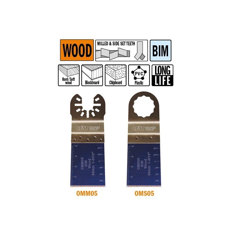 1-5-16 EXTRA-LONG LIFE FLUSH-CUT BLADE FOR WOOD-BIM 5pcs