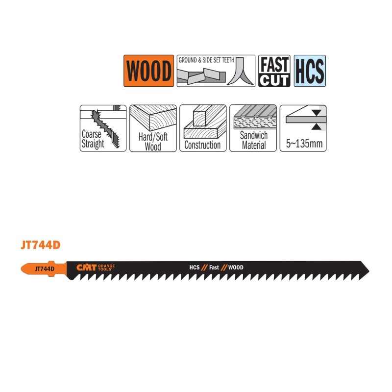 3 JIG SAW BLADES HCS 180x4x6TPI WOOD-LUMBER-SANDWICH-STRAIGHT-COARSE