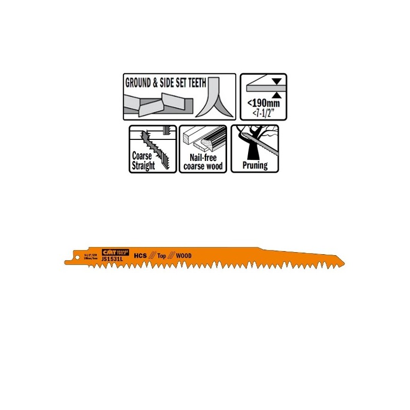 5 SABRE SAW BLADES FOR WOOD HCS 240x5x5TPI