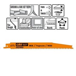 5 SABRE SAW BLADES FOR WOOD HCS 200x2,4-4x6-10TPI