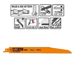 5 SABRE SAW BLADES FOR METALS BIM 225x2,9x9TPI