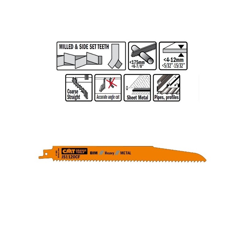 5 SABRE SAW BLADES FOR METALS BIM 225x2,9x9TPI