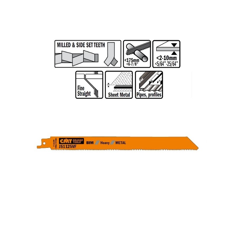 5 SABRE SAW BLADES FOR METALS BIM 225x2,5x10TPI