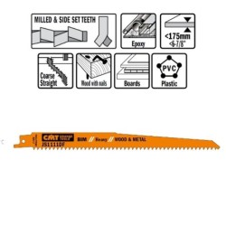 5 SABRE PJOVIMO DISKAI MEDIENAI-METALUI BIM 225x4,3x6TPI