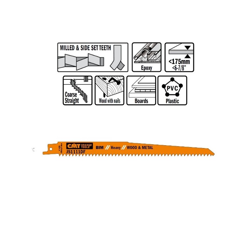 5 SABRE PJOVIMO DISKAI MEDIENAI-METALUI BIM 225x4,3x6TPI