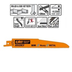 5 SABRE SAW BLADES FOR METALS BIM 150x2,9x9TPI