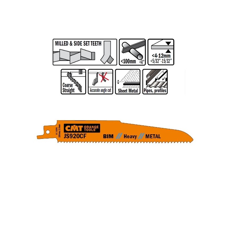 5 SABRE SAW BLADES FOR METALS BIM 150x2,9x9TPI