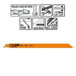 5 SABRE SAW BLADES FOR METALS BIM 300x1,8-2,6x10-14TPI