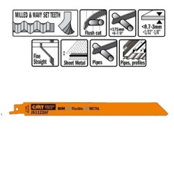 5 SABRE SAW BLADES FOR METALS BIM 225x1x24TPI