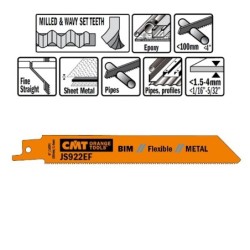 5 SABRE SAW BLADES FOR METALS BIM 150x1,4x18TPI