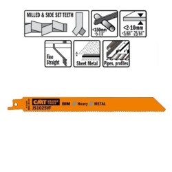 5 SABRE SAW BLADES FOR METALS BIM 200x1,8-2,6-14TPI