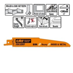 5 SABRE SAW BLADES FOR WOOD-METALS BIM 150x3,2-5x5-8TPI