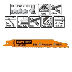 5 SABRE SAW BLADES FOR METALS BIM 150x1,8-3,2x8-14TPI