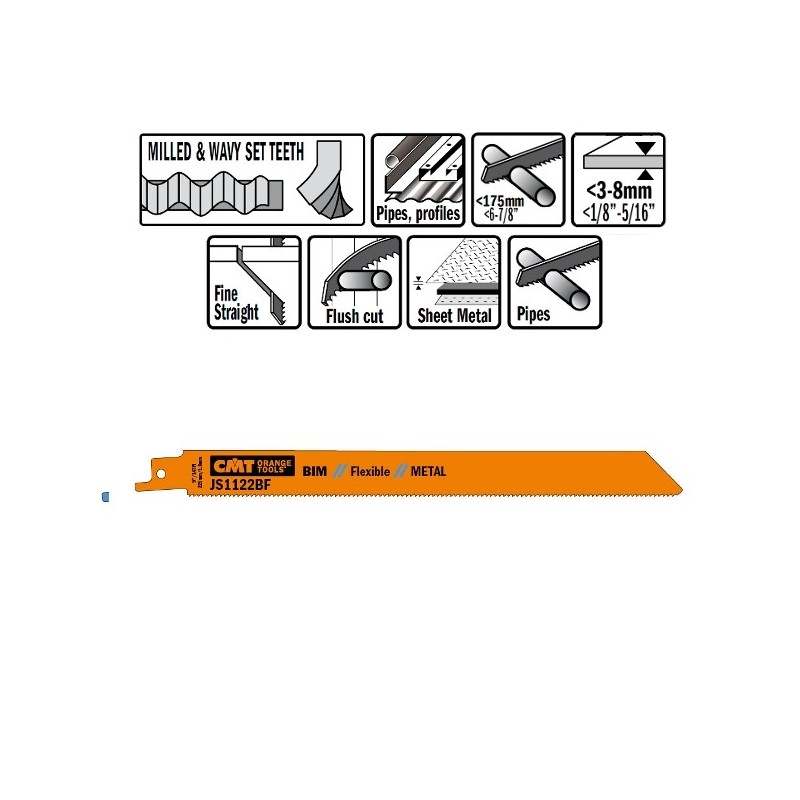 5 SABRE SAW BLADES FOR METALS BIM 225x1,8x14TPI