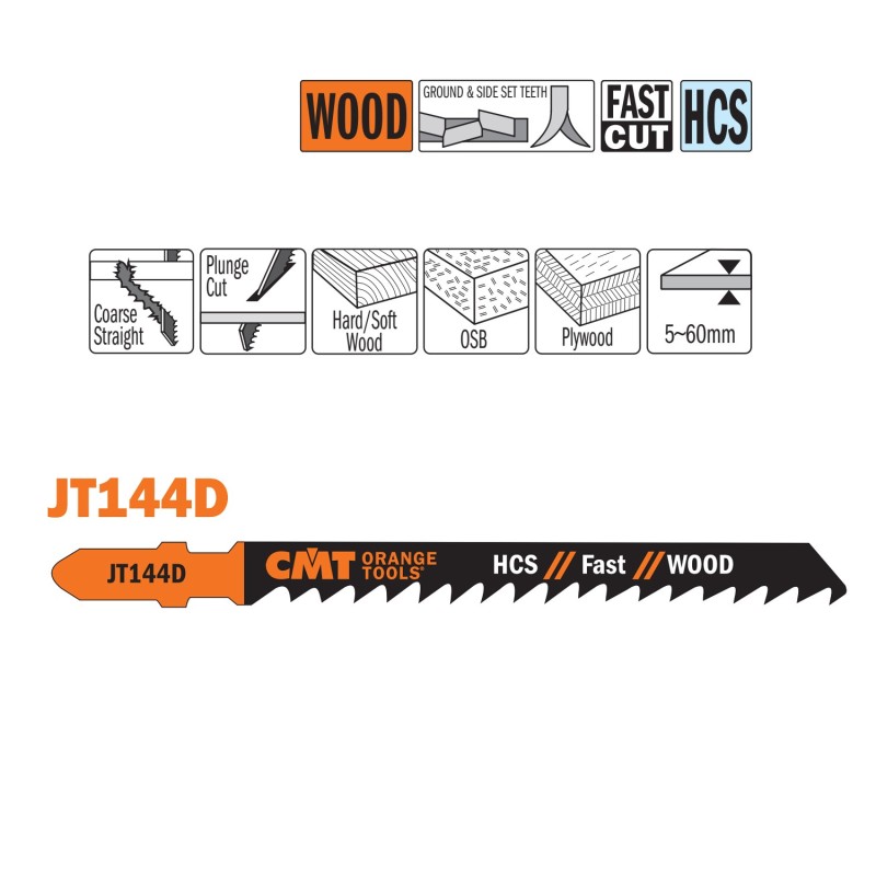 25 JIG SAW BLADES HCS 100x4x6TPI WOOD-STRAIGHT-COARSE