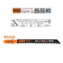 5 JIG SAW BLADES HCS 100x3x8TPI WOOD-STRAIGHT-COARSE