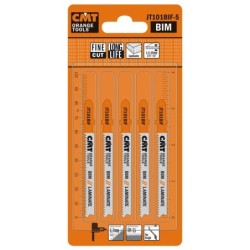 5 JIG SAW BLADES BIM 83x1.7x15TPI LAMINATE-STRAIGHT-FINE