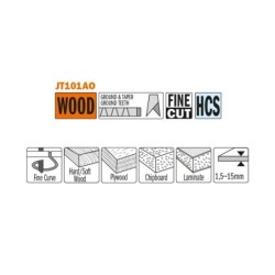 5 JIG SAW BLADES HCS 76x1.4x20TPI WOOD-CURVE-FINE