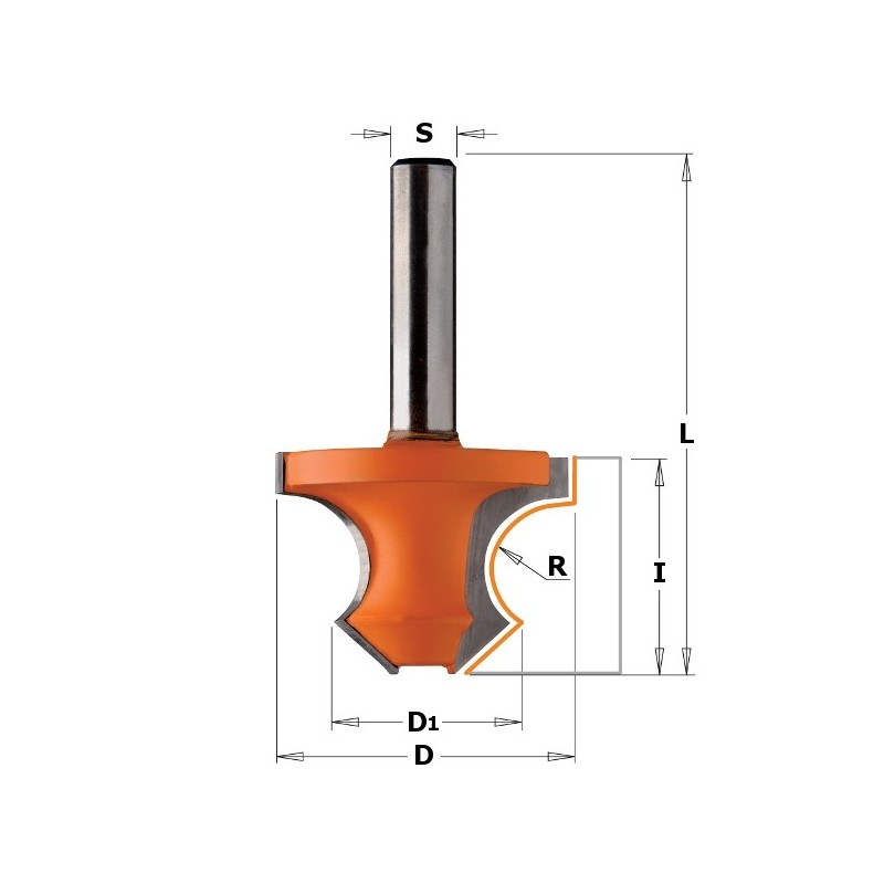 BEAD ROUTR BIT 45 HW S-8 D-36X25 R-8