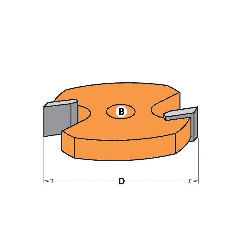 TWO-FLUTE SLOT CUTTER HW F-8mm D-34,7X14.2