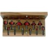 12-PIECE SET W- WOODEN CASE HW S-6,35