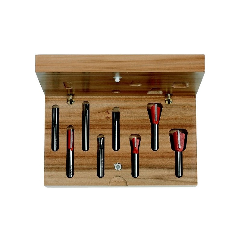 8-PIECE DOVETAIL and STRAIGHT BIT SET HW S-12,7