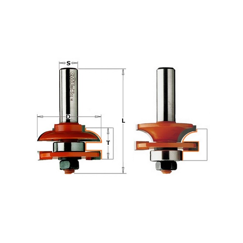 HW RAIL AND STILE BIT SET D-44,4X22 S-8 A