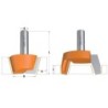 2-piece plug cutter bit set for repairing hardware with a diameter of 12.7mm and a length of 47.6-63mm by 20 degrees to the righ