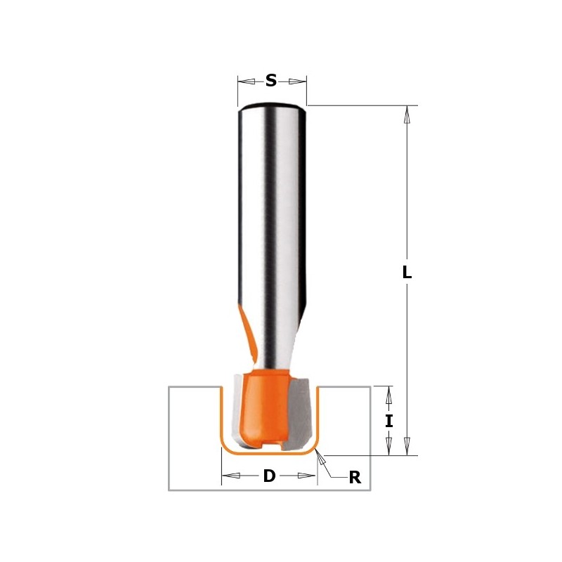 HW Kietosios paviršiaus nutekėjimo lenta freza S-12,7 D-15,87X12,7 R-3,17