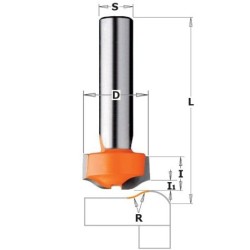 HW SOLID SURFACE NO-DRIP ROUTER BIT S-12,7 D-25,4X12,7 R-7,93