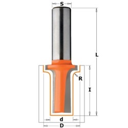 ROUNDOVER ELONGATED PLUNGER ROUTER BIT HW Z2 S-12,7 D-12,7-22 R-3,2 RH