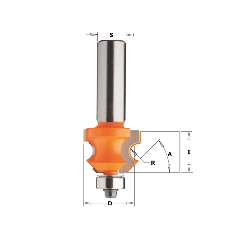 HW WAINSCOT-PANELING ROUTER BIT W-BRNG S-12 D-23,8X19 R-4