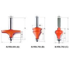 TABLE EDGE-HAND RAIL BIT W-BRNG HW S-12 D-31,75x38