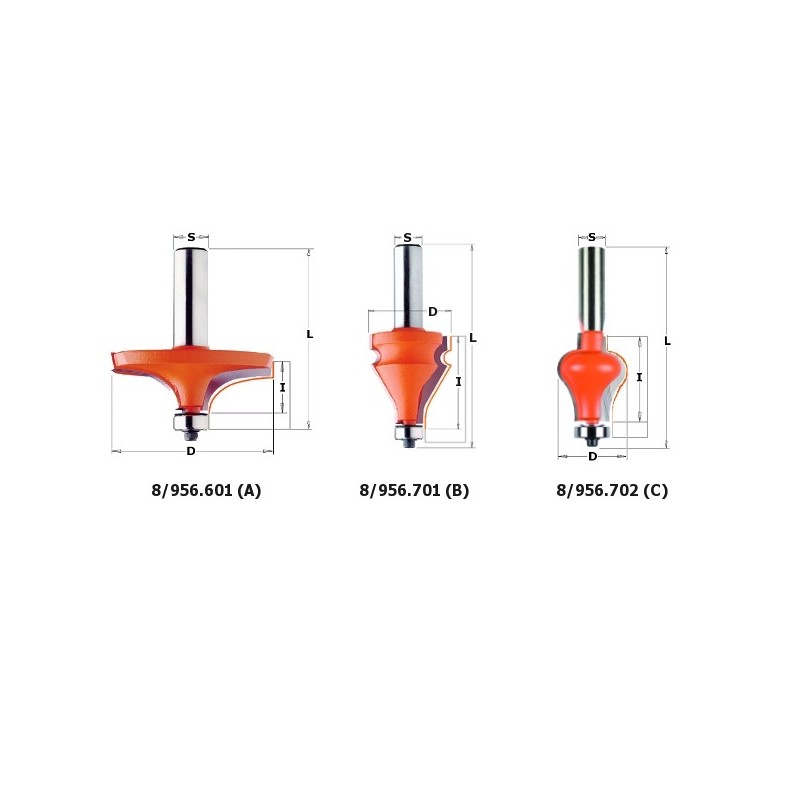 TABLE EDGE-HAND RAIL BIT W-BRNG HW S-12 D-31,75x38